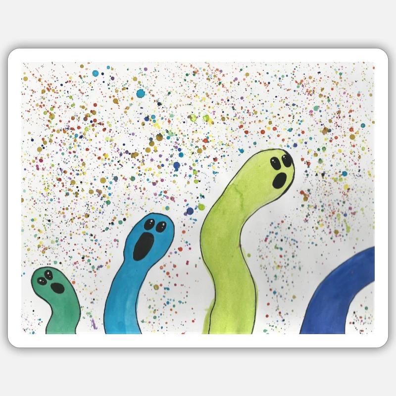Worms Sticker size S (10 x 10 cm)