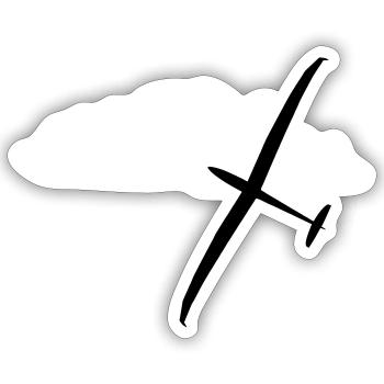 Glider Gliding Glider Glider Pilot Pilot - Sticker size S (10 x 10 cm) - white matte - Front