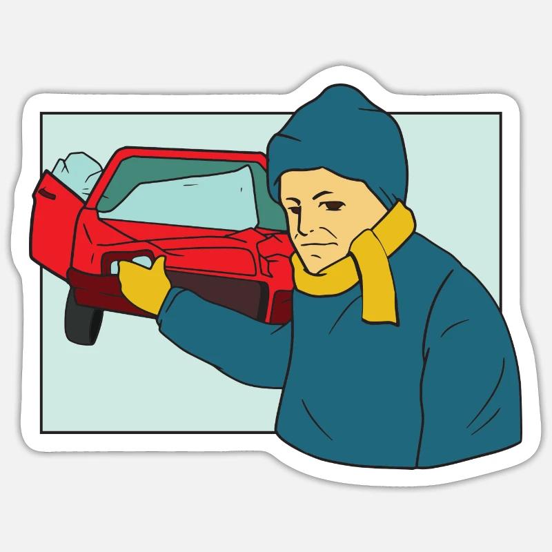 Make car like this, I do so accident - Sticker size S (10 x 10 cm) - white matte