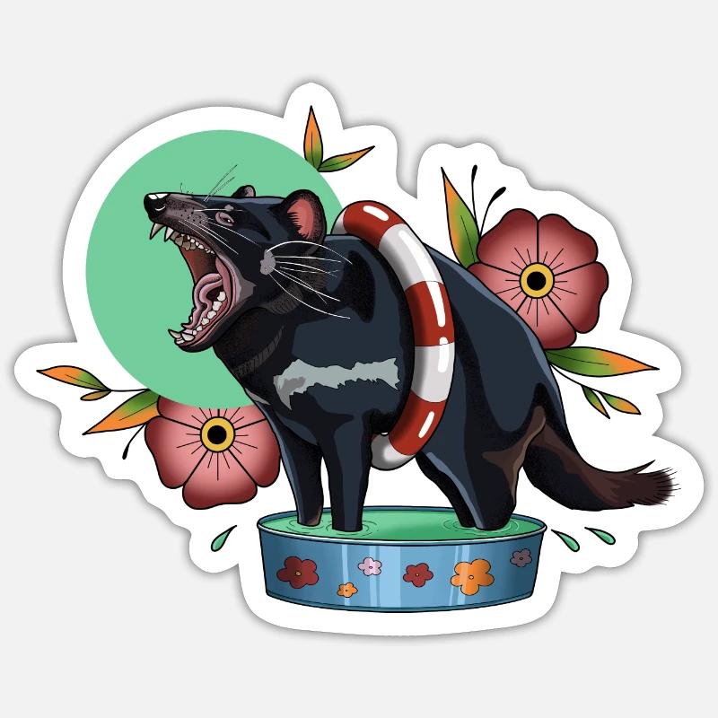 Tasmanian Devil - Sticker size S (10 x 10 cm) - white matte