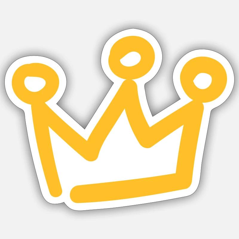 Couronne dessiné - Sticker taille S (10 x 10 cm) - blanc mat