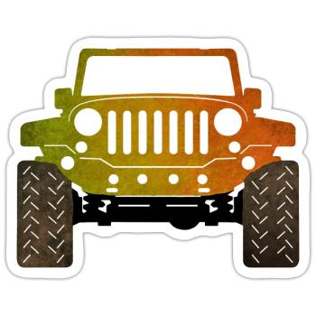 Jeep - Sticker size S (10 x 10 cm) - white matte - Front