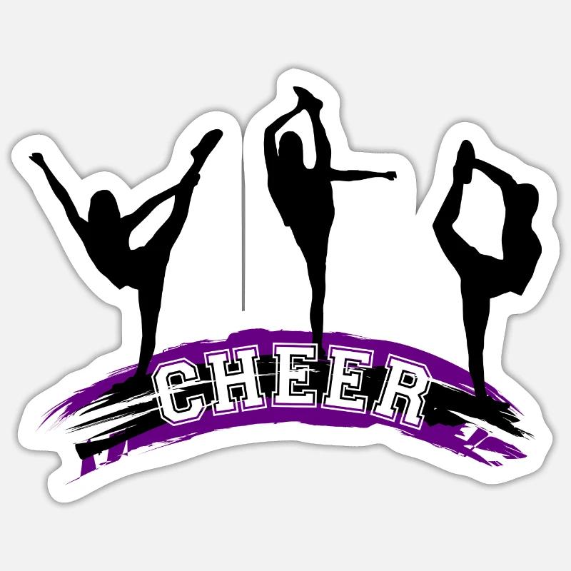 Cheerleading, Cheer - Sticker taille S (10 x 10 cm) - blanc mat