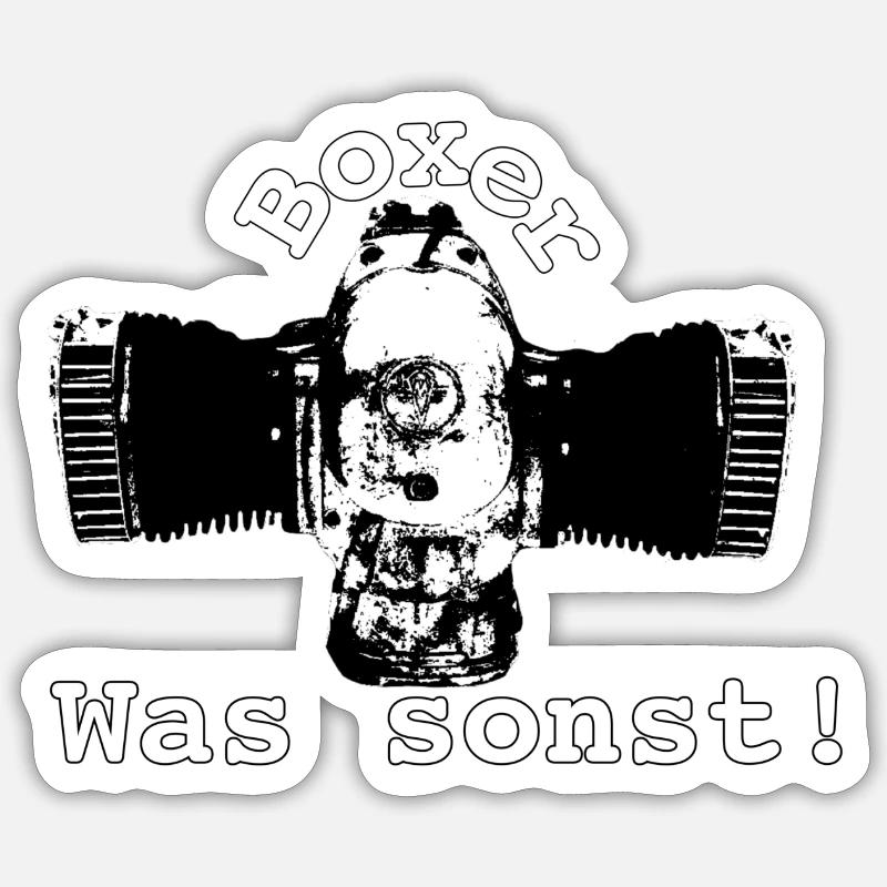 Boxer was sonst! weiss/transparent Boxermotor Logo Sticker Größe S (10 x 10 cm)
