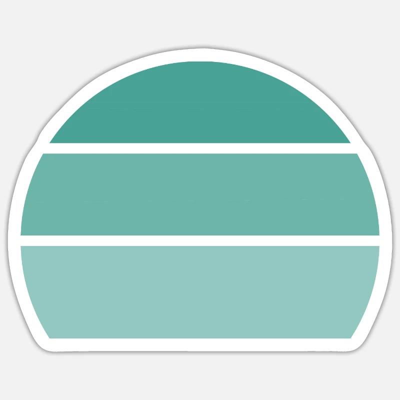 Bleu - coucher de soleil - Sticker taille S (10 x 10 cm) - blanc mat