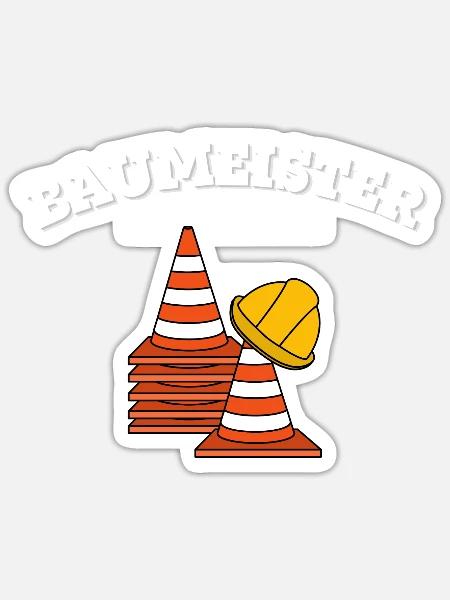 Baumeister Bauarbeiter Handwerker Geschenkidee - Sticker Größe S (10 x 10 cm) - Mattweiß