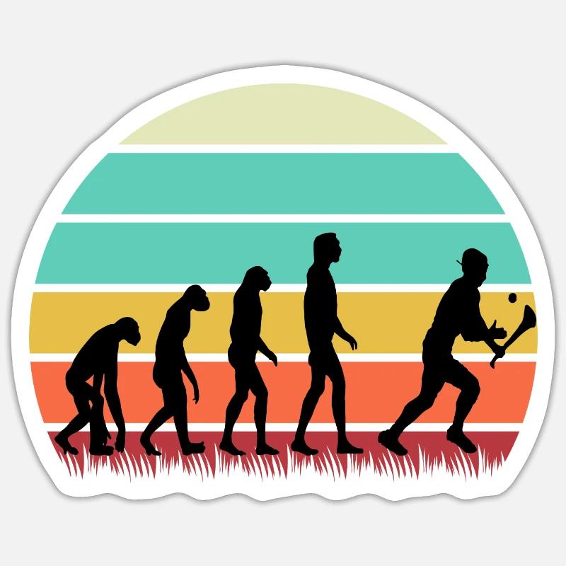 L’évolution du hurling - Sticker taille S (10 x 10 cm) - blanc mat
