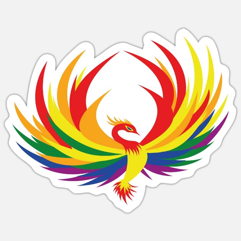 Regenbogenfahne, Phönix Sticker Größe S (10 x 10 cm)