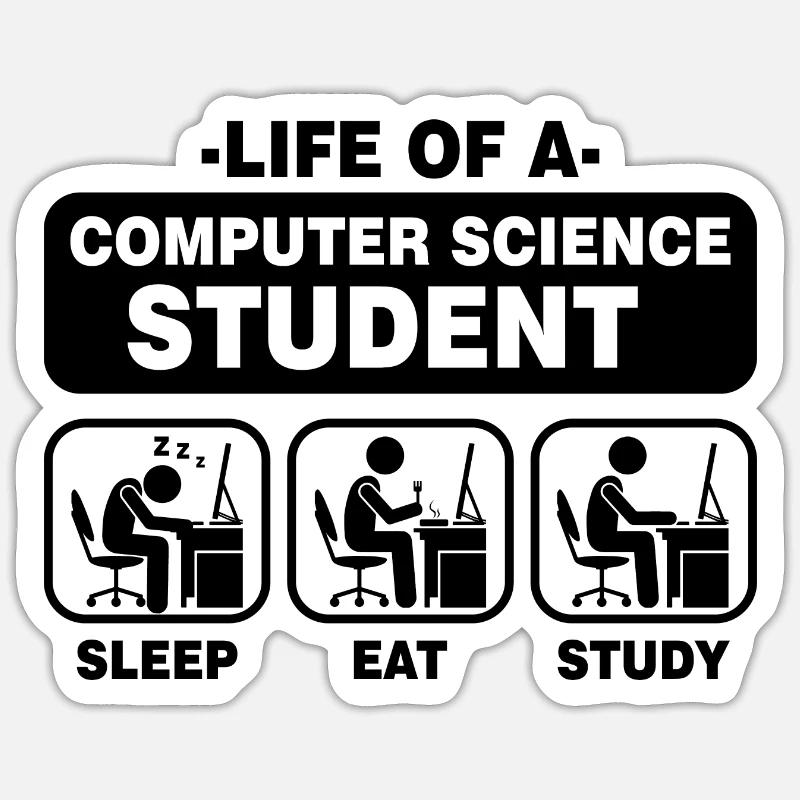 Student Computer Science Programming Gift Nerd Admin Sticker size S (10 x 10 cm)