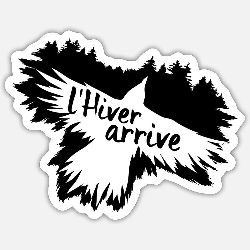 L' hiver arrive - Sticker taille S (10 x 10 cm) - blanc mat
