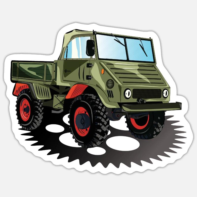 Unimog - Oldtimer - Offroad - Universal Motorgerät Sticker taille S (10 x 10 cm)