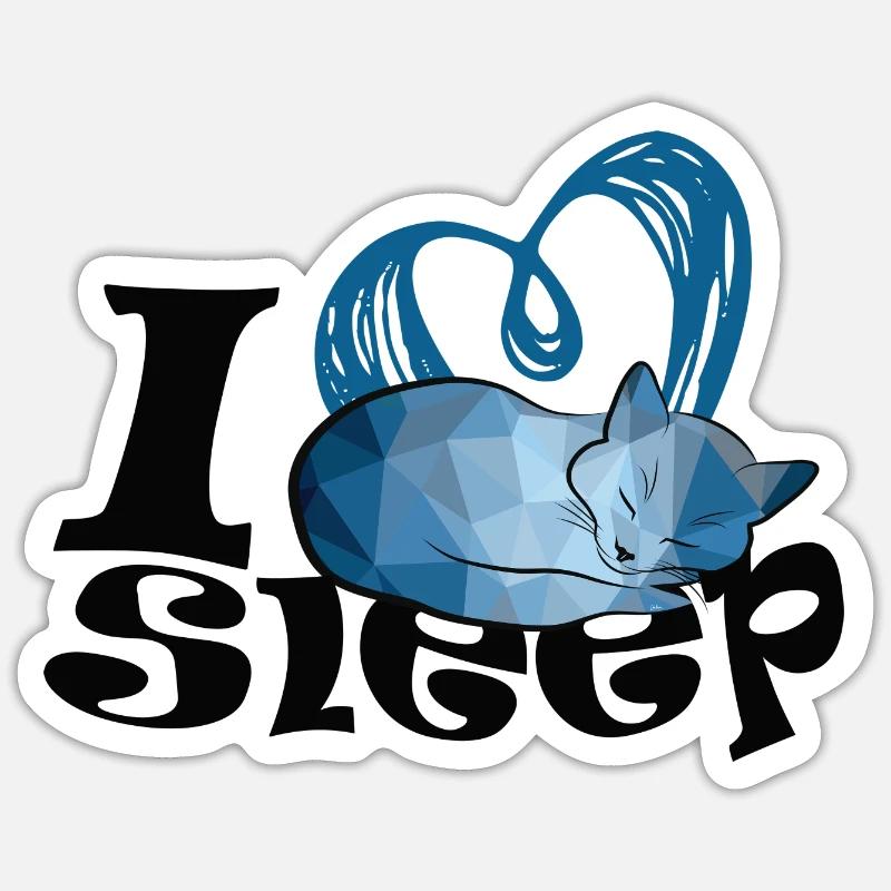 J’adore dormir - Sticker taille S (10 x 10 cm) - blanc mat