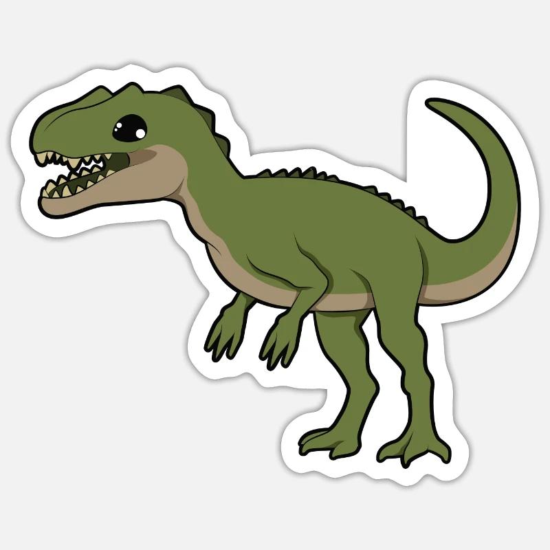 Allosaurus - Sticker taille S (10 x 10 cm) - blanc mat