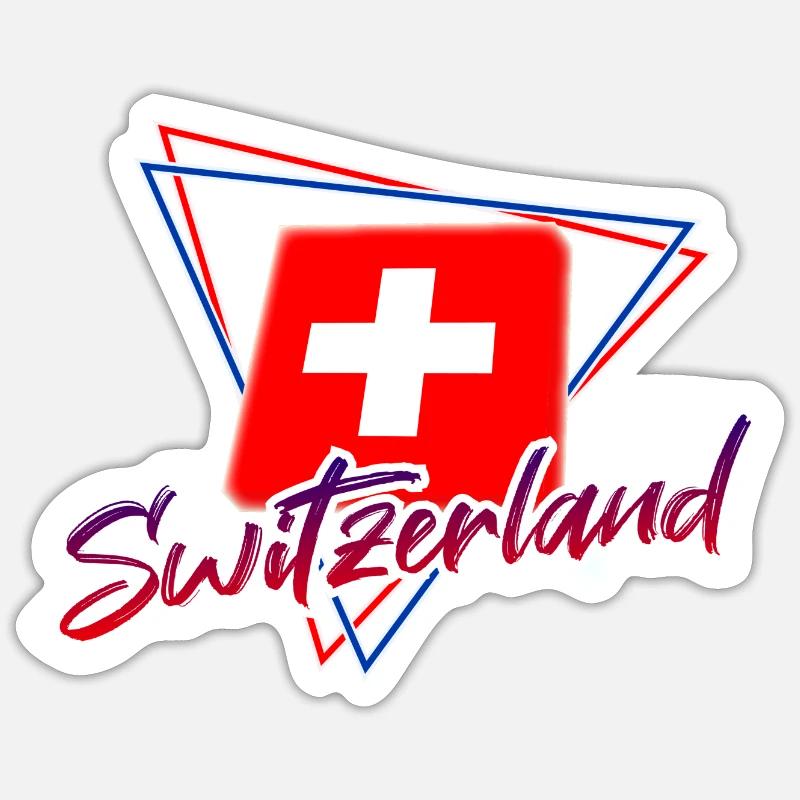 Suisse - Sticker taille S (10 x 10 cm) - blanc mat