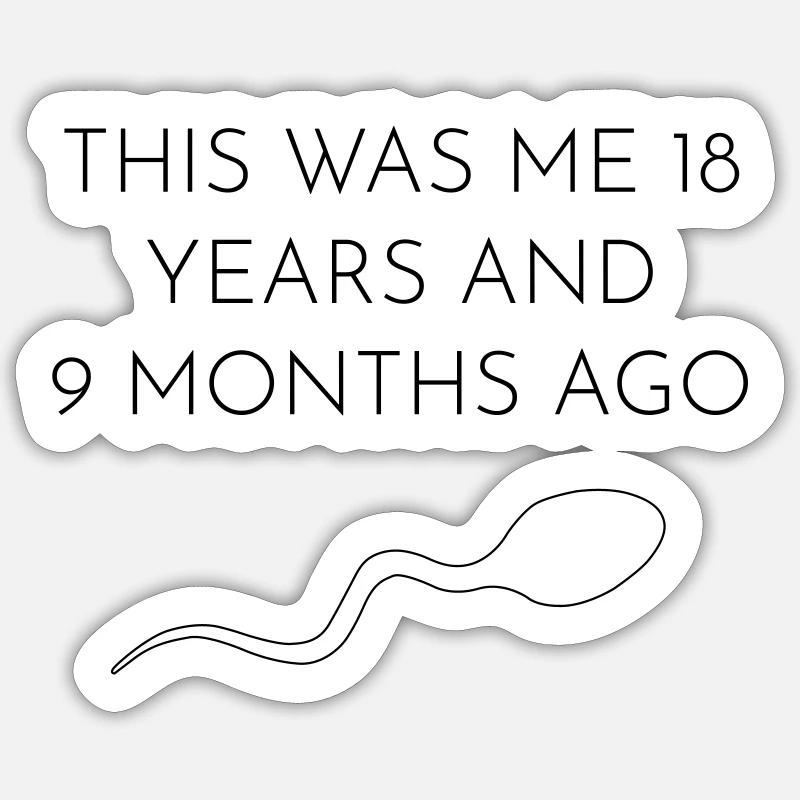 18 ans - Sticker taille S (10 x 10 cm) - blanc mat