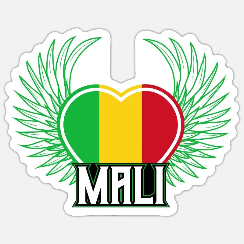 Mali - Sticker taille S (10 x 10 cm) - blanc mat