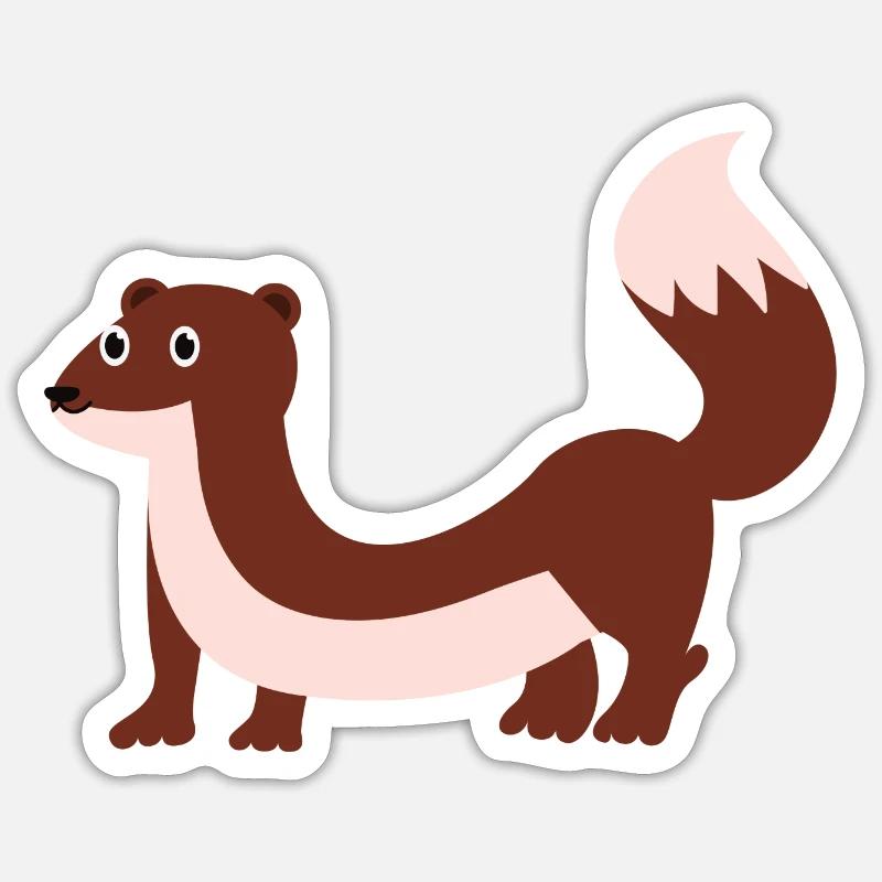 Weasel - Sticker size S (10 x 10 cm) - white matte