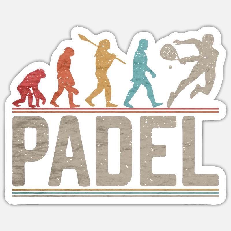 Padel Evolution regalo per giocatori di padel - Sticker formato S (10 x 10 cm) - bianco opaco