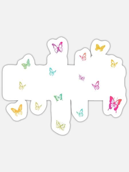 Merle - Schöner Name mit Schmetterlingen, Mädchen - Sticker Größe S (10 x 10 cm) - Mattweiß