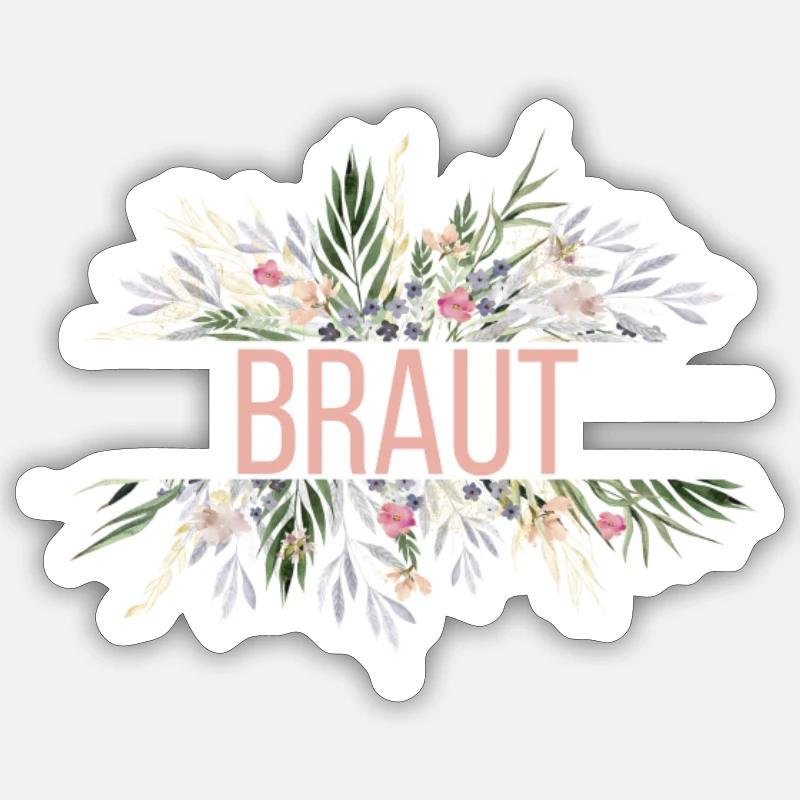Team Braut! personalisierbar - Sticker Größe S (10 x 10 cm) - Mattweiß