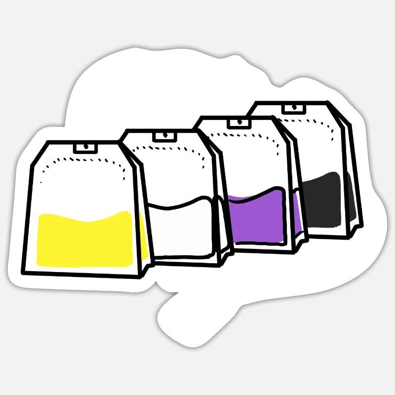 Nonbinary Pride Tea Bag Nonbinary Pride - Sticker size S (10 x 10 cm) - white matte