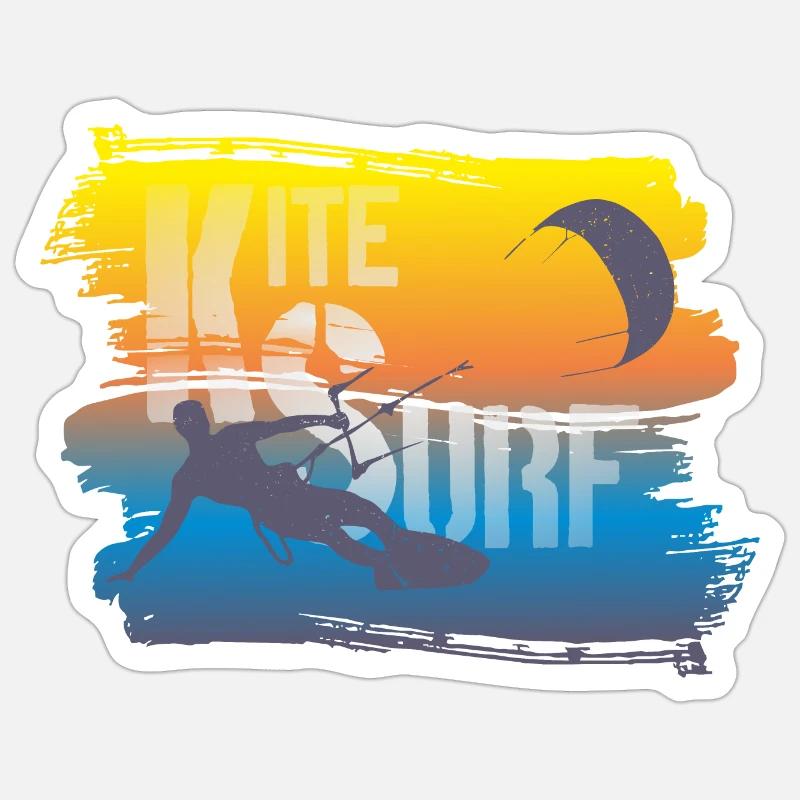 KITE SURF - Sticker size S (10 x 10 cm) - white matte