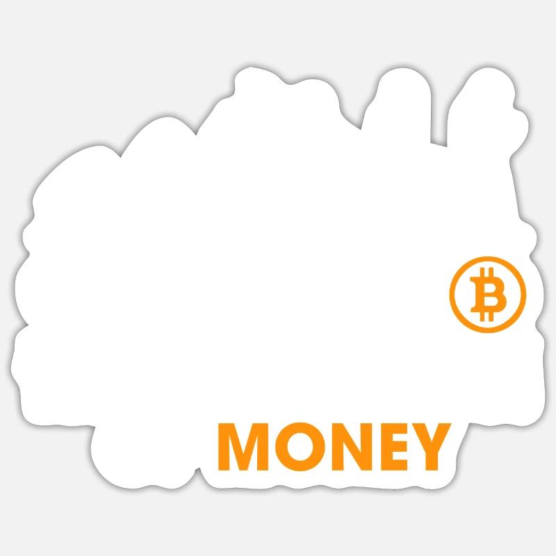 Die Entwicklung des Geldes Krypto BTC Bitcoin - Sticker Größe S (10 x 10 cm) - Mattweiß