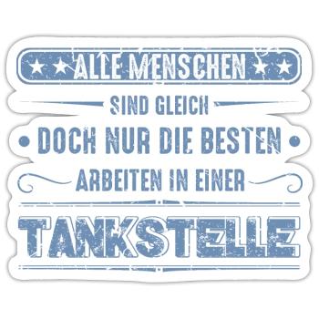 Tankstelle Tankstellenwart - Sticker Größe S (10 x 10 cm) - Mattweiß - Vorne