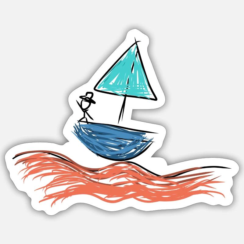 Pirat Schiff - Sticker Größe S (10 x 10 cm) - Mattweiß