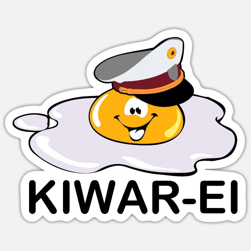 Kiwar-Ei versus Kiwarei versus Polizei Sticker Größe S (10 x 10 cm)