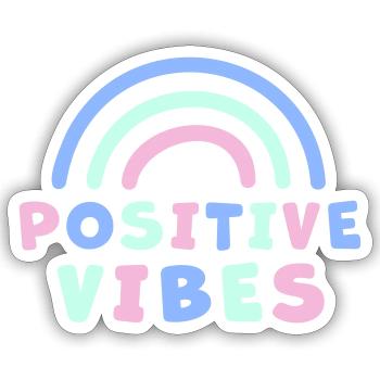 ONDES POSITIVES - Sticker taille S (10 x 10 cm) - blanc mat - Devant