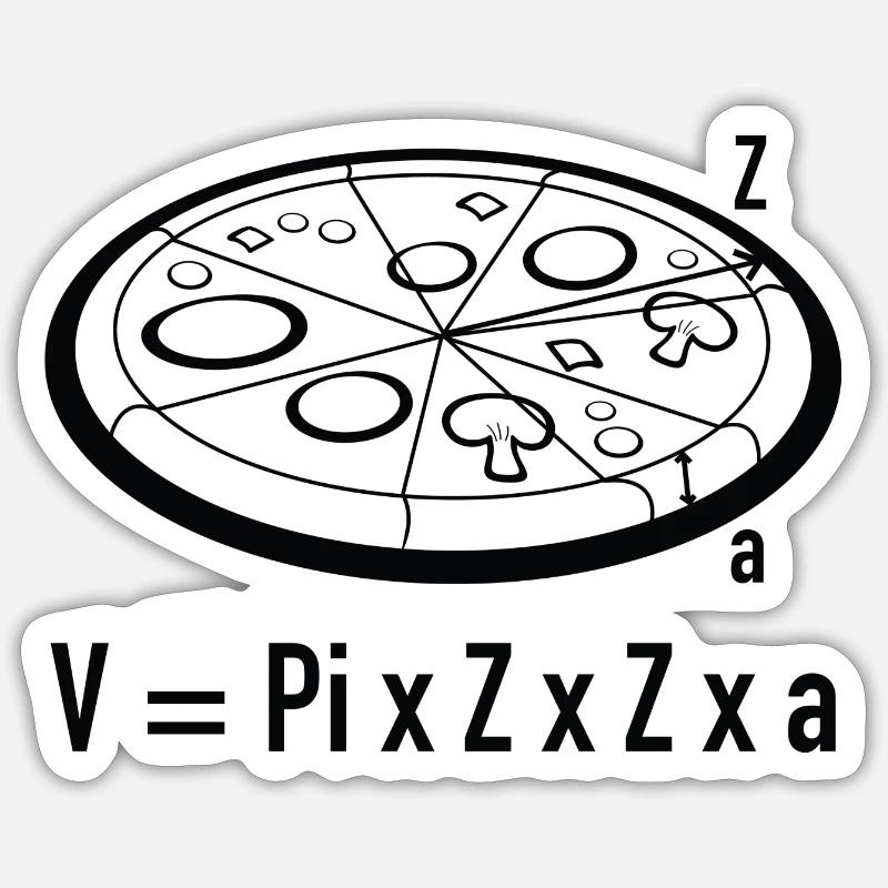 Pizza Math Sticker taille S (10 x 10 cm)
