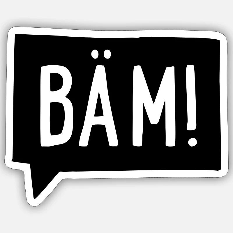bäm - Sticker Größe S (10 x 10 cm) - Mattweiß