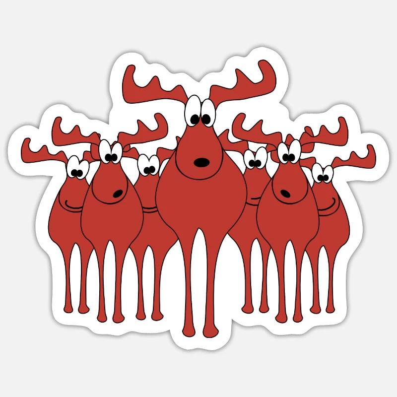 Élans - Sticker taille S (10 x 10 cm) - blanc mat