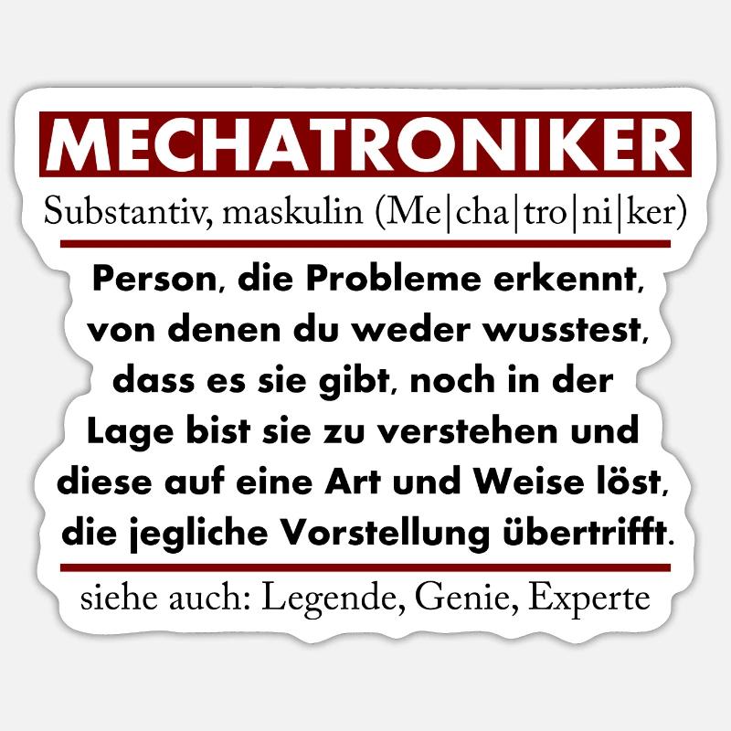 Mechatroniker - Sticker Größe S (10 x 10 cm) - Mattweiß