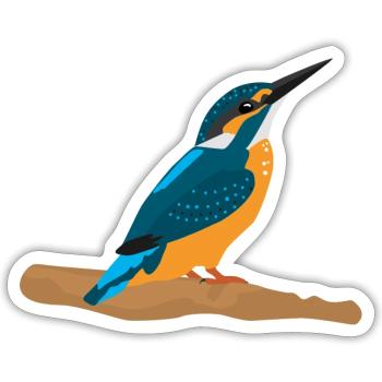 Kingfisher - Sticker size S (10 x 10 cm) - white matte - Front
