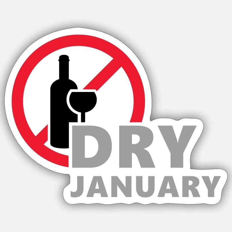 Janvier sec, un mois sans alcool à boire Sticker taille S (10 x 10 cm)