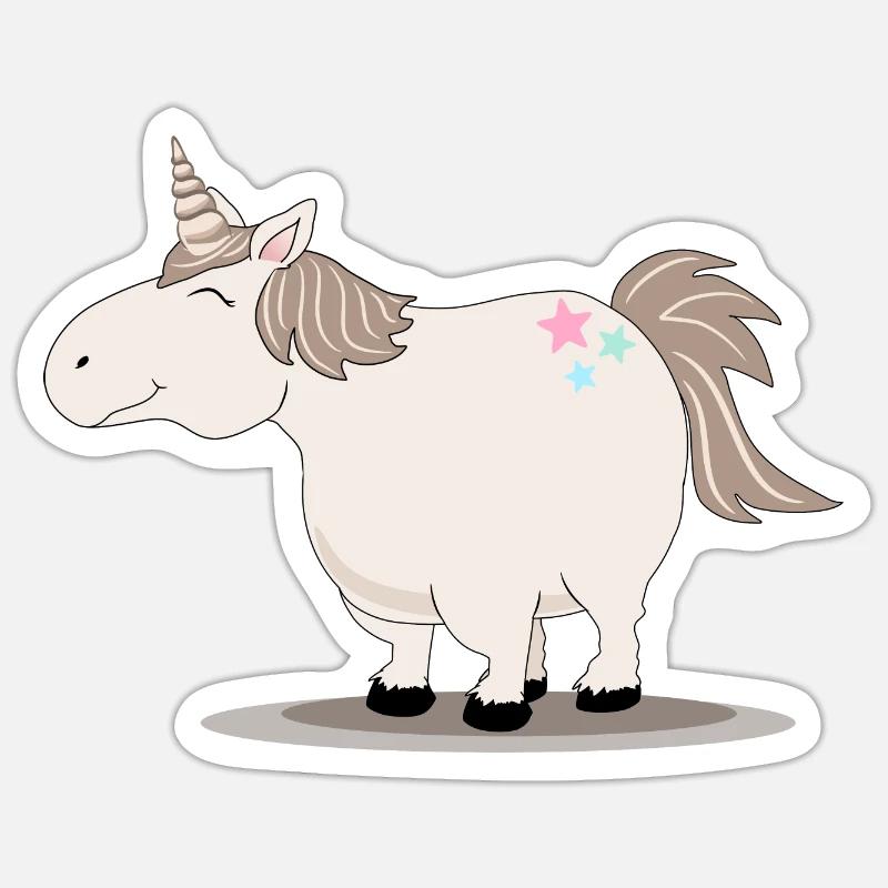 Thick cute unicorn Sticker size S (10 x 10 cm)