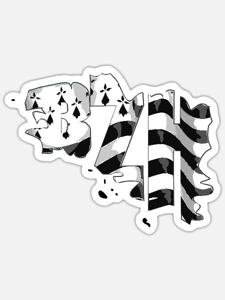 Bretagne - Sticker Größe S (10 x 10 cm) - Mattweiß