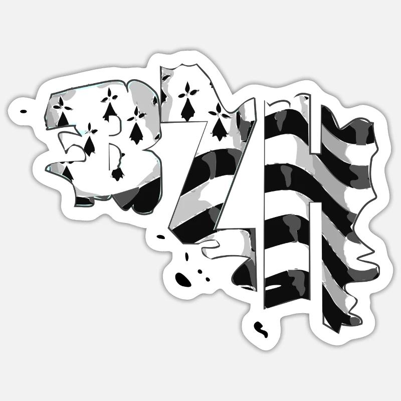 Bretagne - Sticker Größe S (10 x 10 cm) - Mattweiß