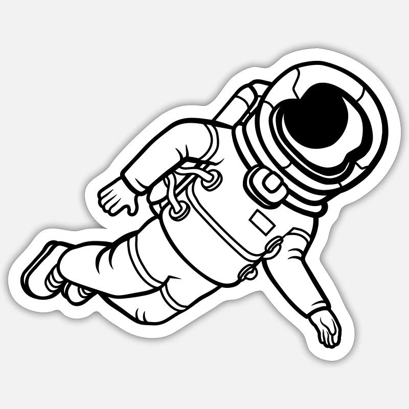 Astronaute Space Weightless - Sticker taille S (10 x 10 cm) - blanc mat