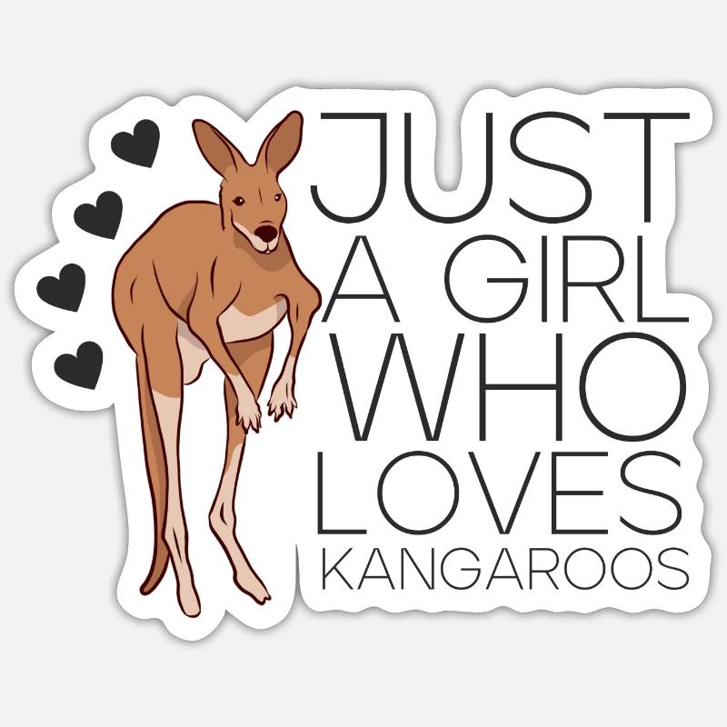 Kangaroo - Sticker size S (10 x 10 cm) - white matte