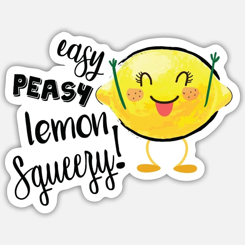 Facile Peasy Lemon Squeezy - Sticker taille S (10 x 10 cm) - blanc mat