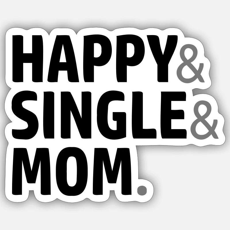 Logo Maman célibataire - Sticker taille S (10 x 10 cm) - blanc mat