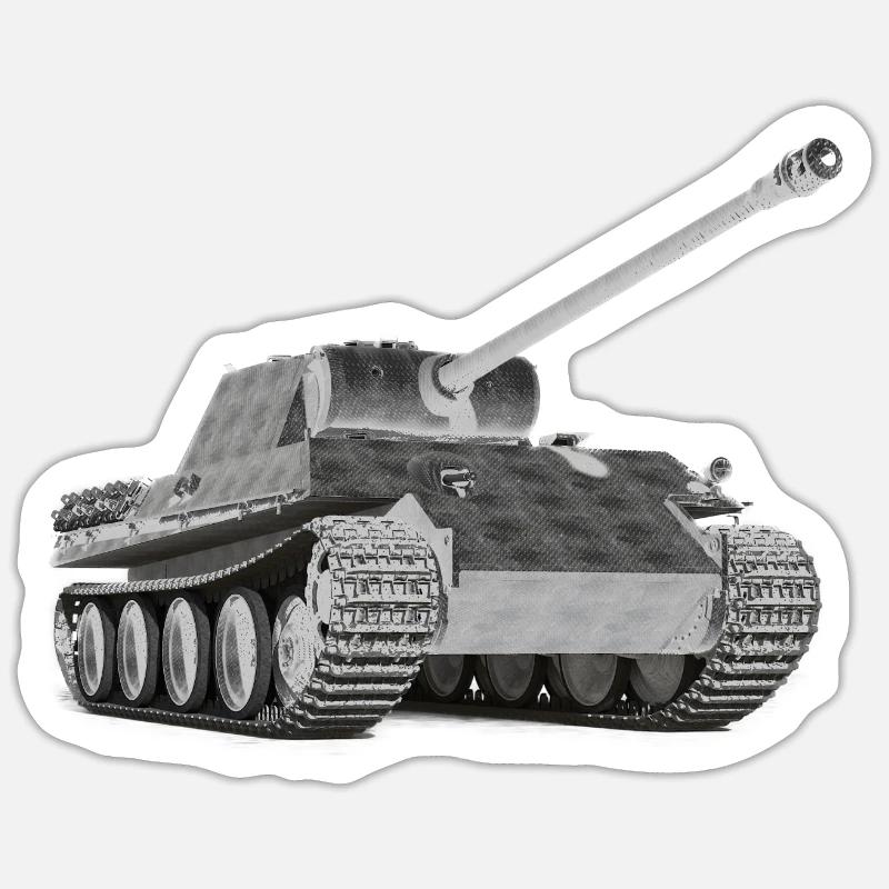 PANTHER PANZER - Sticker Größe S (10 x 10 cm) - Mattweiß