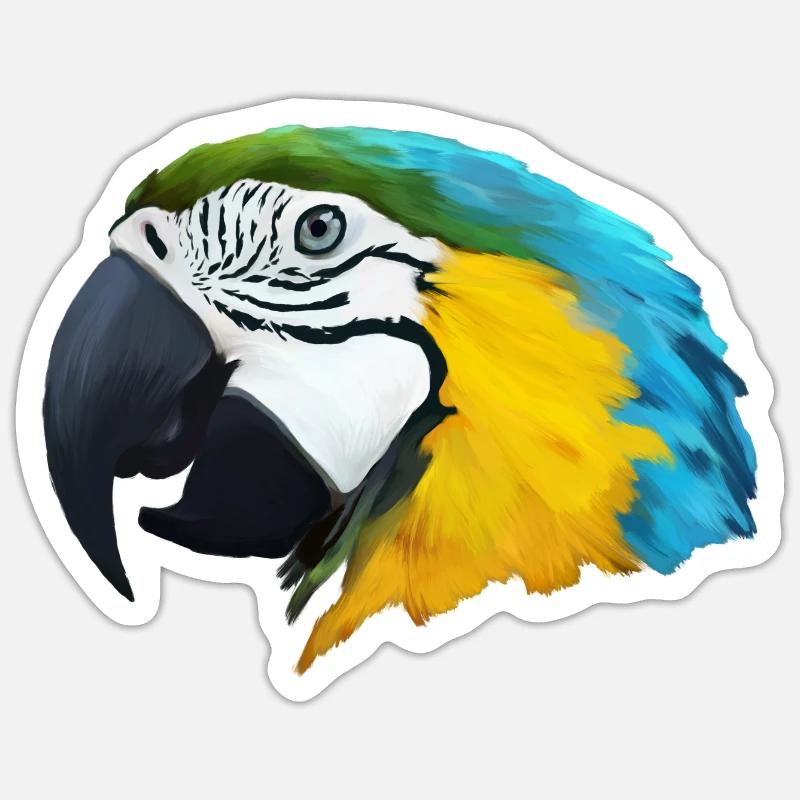 PAROT - Sticker size S (10 x 10 cm) - white matte