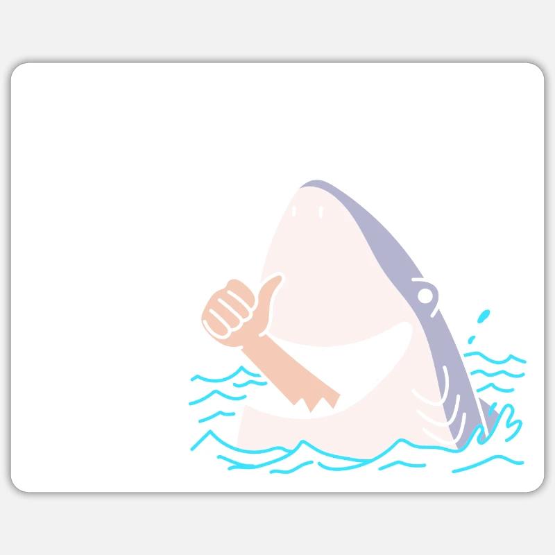 Requin Requin - Sticker taille S (10 x 10 cm) - blanc mat