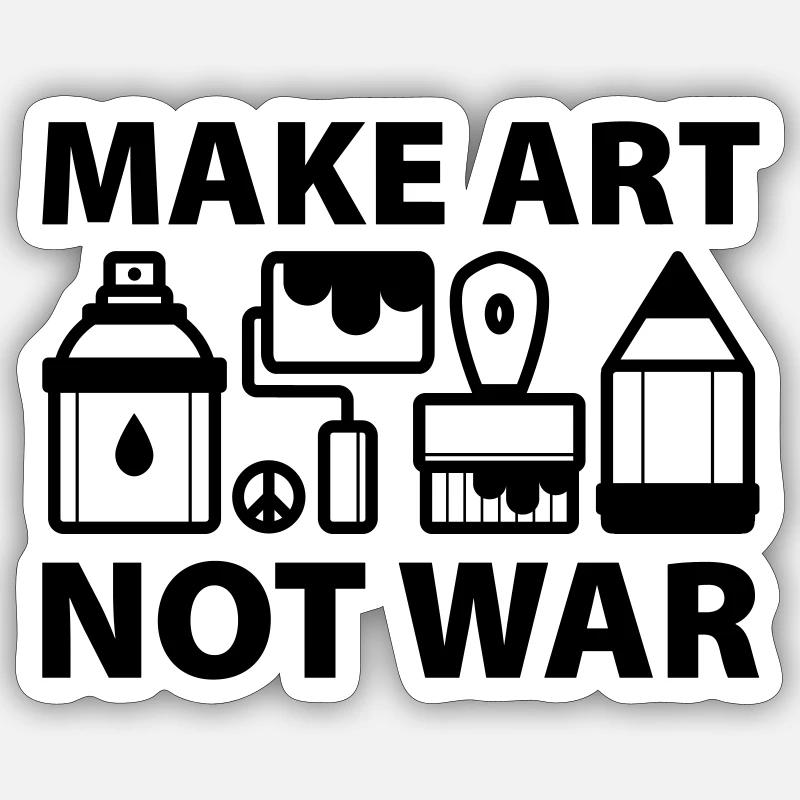 Make art not war - Sticker Größe S (10 x 10 cm) - Mattweiß