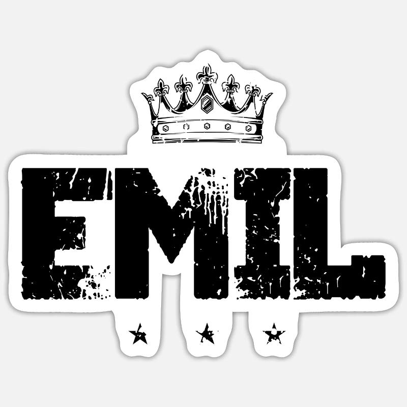 Emil - Sticker Größe S (10 x 10 cm) - Mattweiß