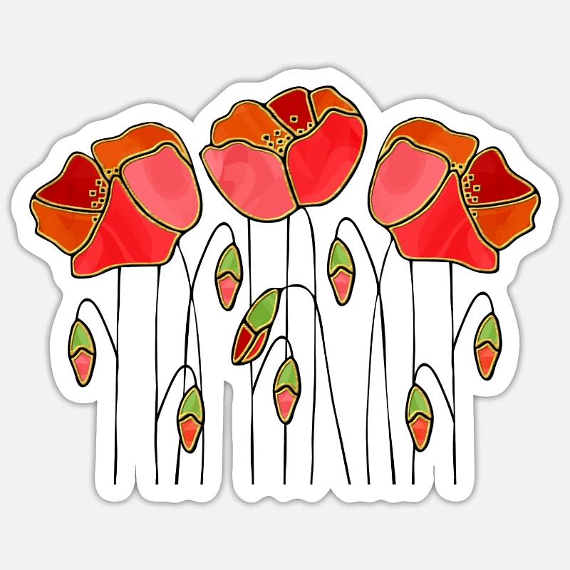 Fleur - Sticker taille S (10 x 10 cm) - blanc mat